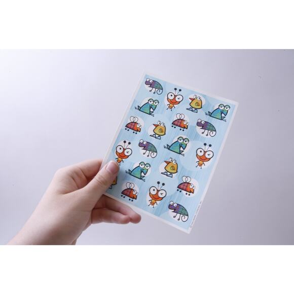 Funny, Bug, Ant, Bird, Frog, Animals, Nature, Animated, Sticker Sheet, Hallmark, - Picture 2 of 2